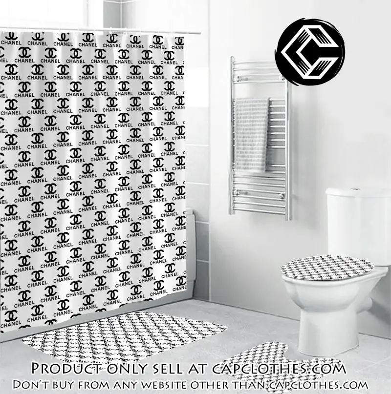 Chanel whie small logo fashion luxury brand bathroom set home decor cc4222402